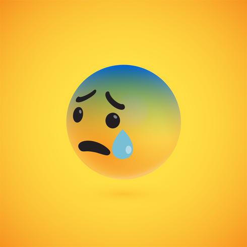 Lindo emoticon 3D amarelo alta detalhado para web, ilustração vetorial vetor