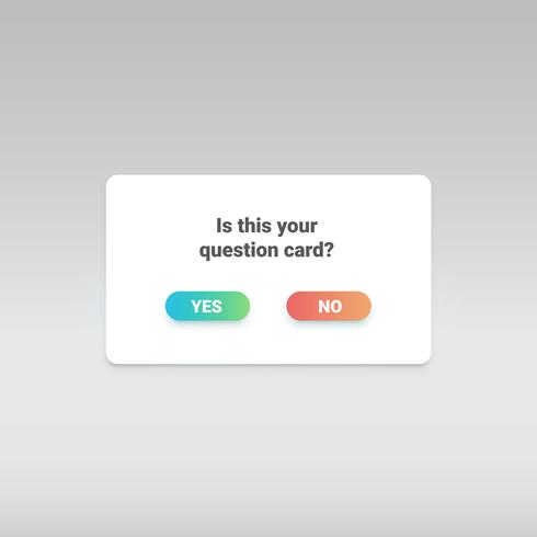 Cartão de pergunta com botões Sim-não, ilustração vetorial vetor