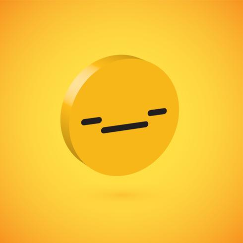 Emoticon de disco 3D alta detalhado amarelo, ilustração vetorial vetor