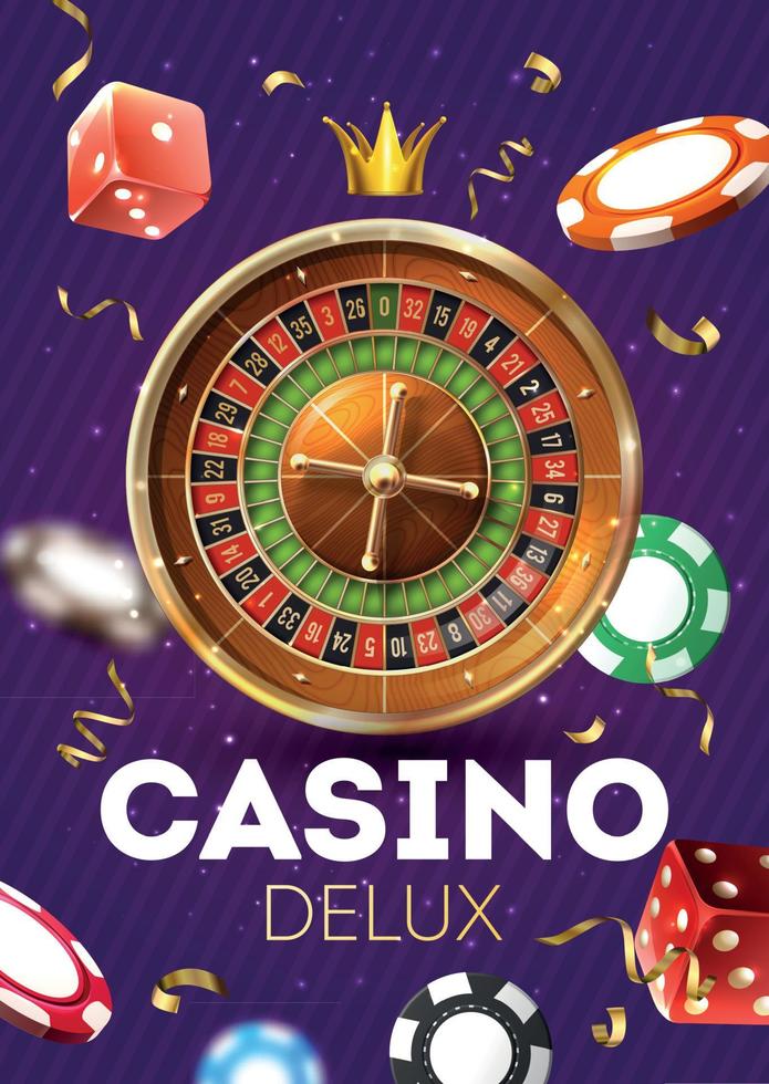 poster vertical casino deluxe vetor