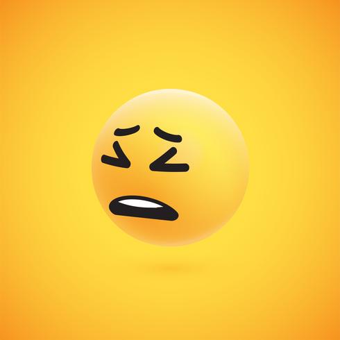 Lindo emoticon 3D amarelo alta detalhado para web, ilustração vetorial vetor