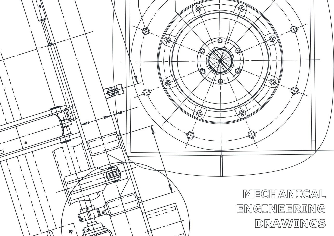 ilustração em vetor engenharia. sistemas de design auxiliado por computador. fabricação de instrumentos. ilustrações técnicas