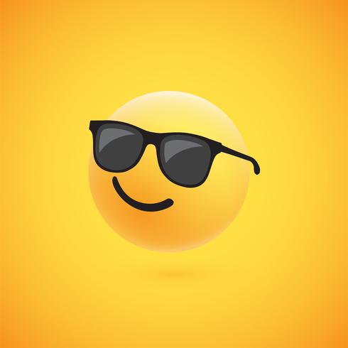 Lindo emoticon 3D amarelo alta detalhado para web, ilustração vetorial vetor