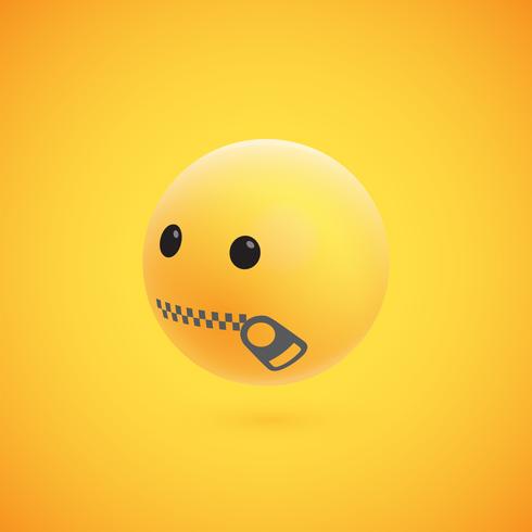 Lindo emoticon 3D amarelo alta detalhado para web, ilustração vetorial vetor