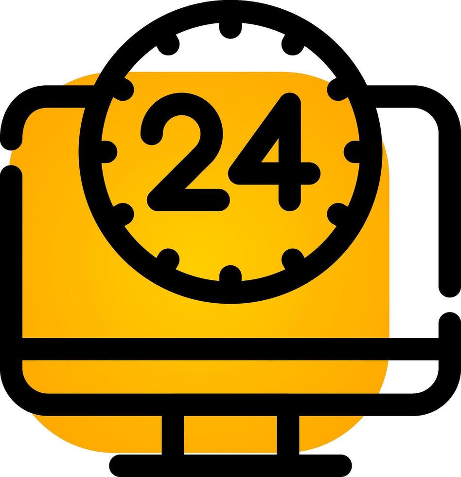 24 7 monitoramento criativo ícone Projeto vetor