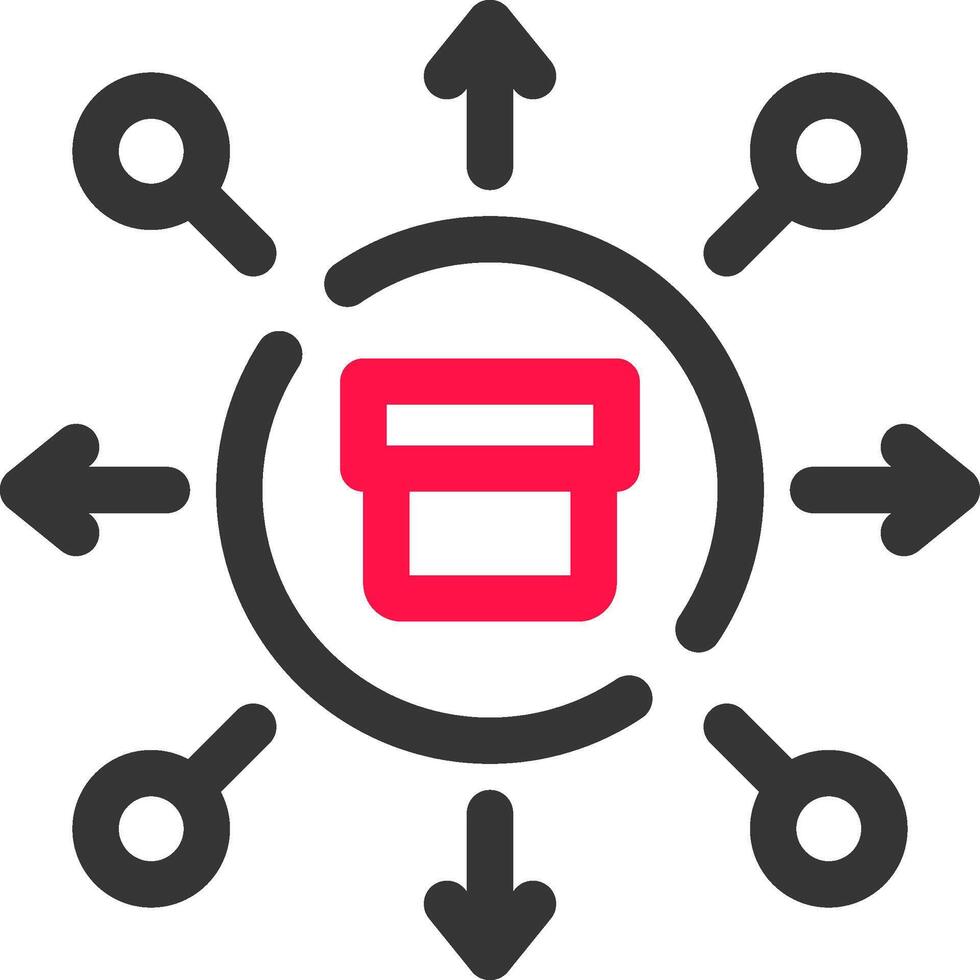 design de ícone criativo de distribuição vetor