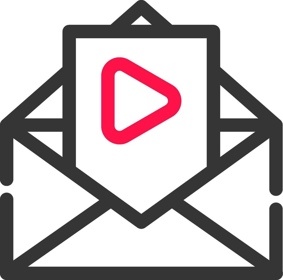 design de ícone criativo de e-mail de vídeo vetor