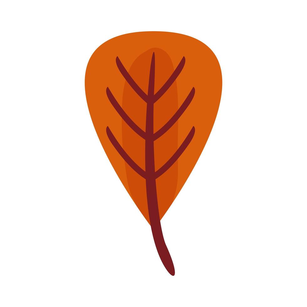 ícone de folha em forma de coração de outono vetor