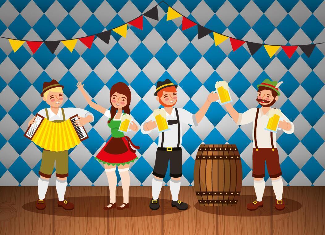 ilustração de celebração da oktoberfest, design do festival de cerveja vetor