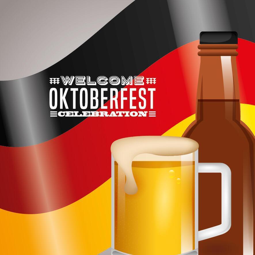 ilustração de celebração da oktoberfest, design do festival de cerveja vetor