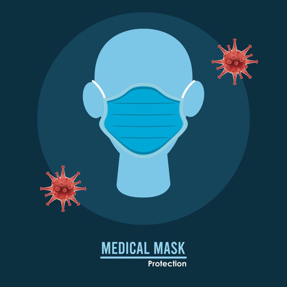 manequim com máscara médica - acessório respiratório para proteção covid19 vetor