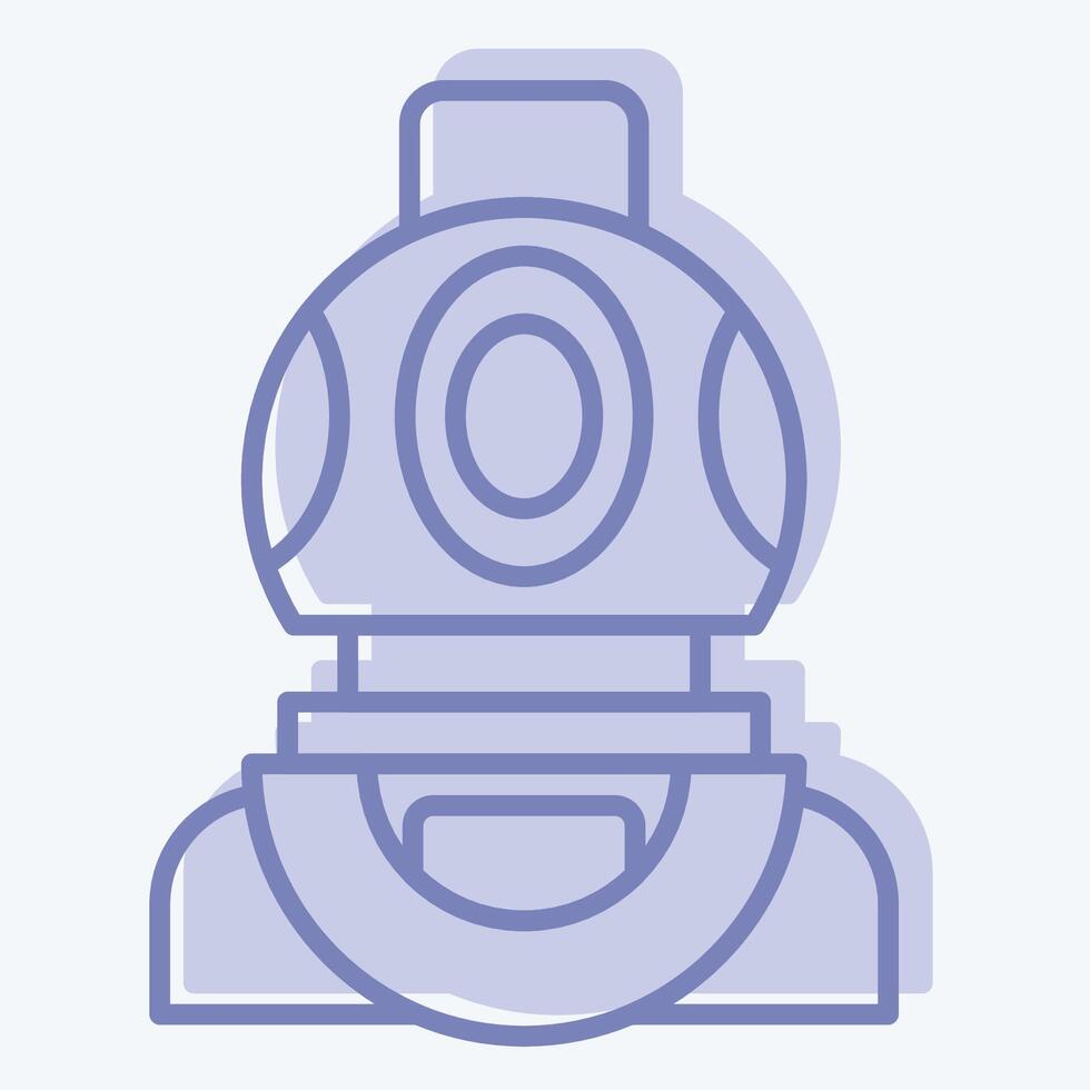 ícone mergulho capacete. relacionado para mergulho símbolo. dois tom estilo. simples Projeto ilustração vetor