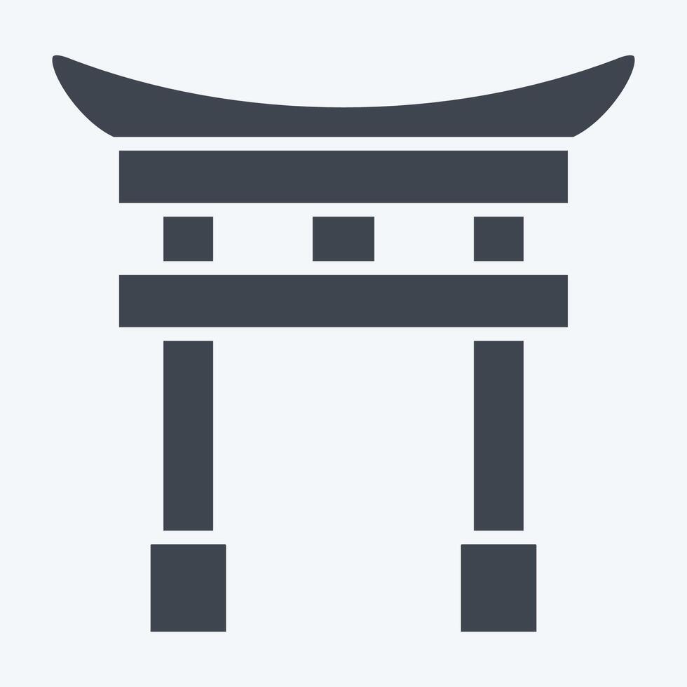 ícone tori portão. relacionado para Japão símbolo. glifo estilo. simples Projeto ilustração. vetor