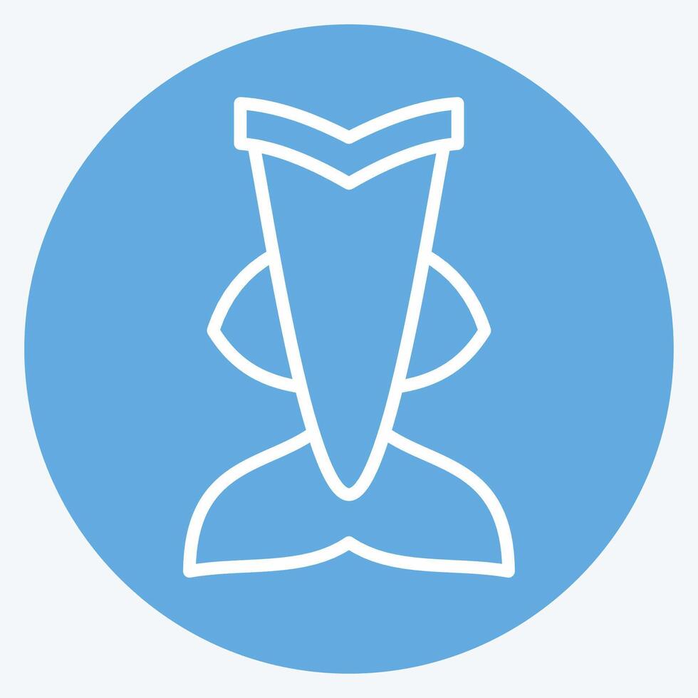 ícone sereia véu mergulhando. relacionado para mergulho símbolo. azul olhos estilo. simples Projeto ilustração vetor
