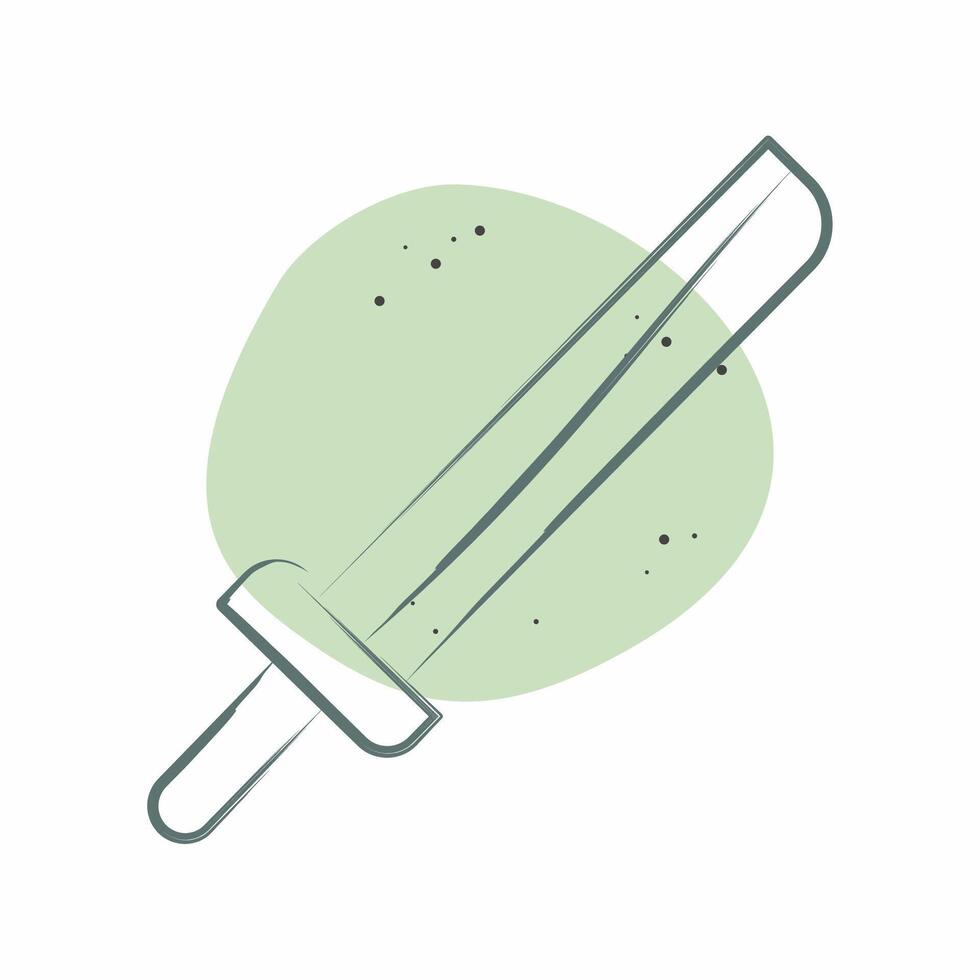 ícone katana. relacionado para Japão símbolo. cor local estilo. simples Projeto ilustração. vetor