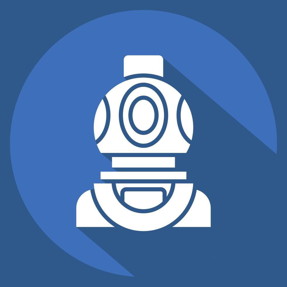 ícone mergulho capacete. relacionado para mergulho símbolo. grandes sombra estilo. simples Projeto ilustração vetor