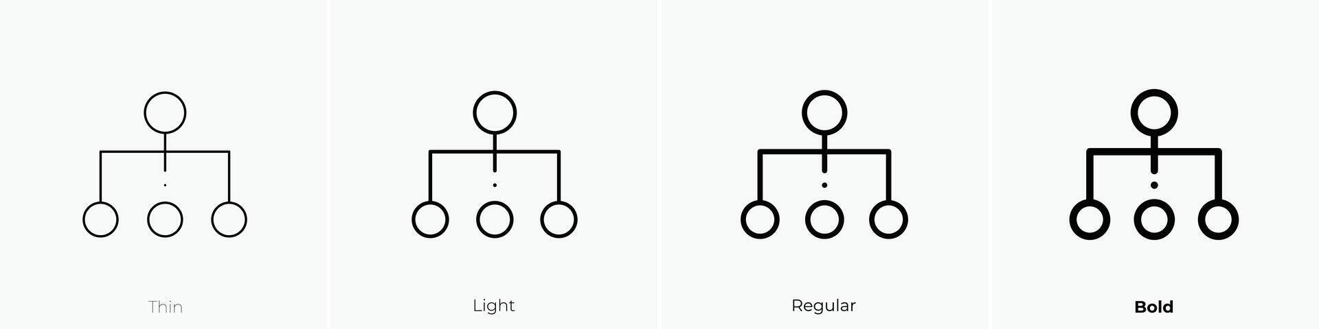 organização ícone. afinar, luz, regular e negrito estilo Projeto isolado em branco fundo vetor