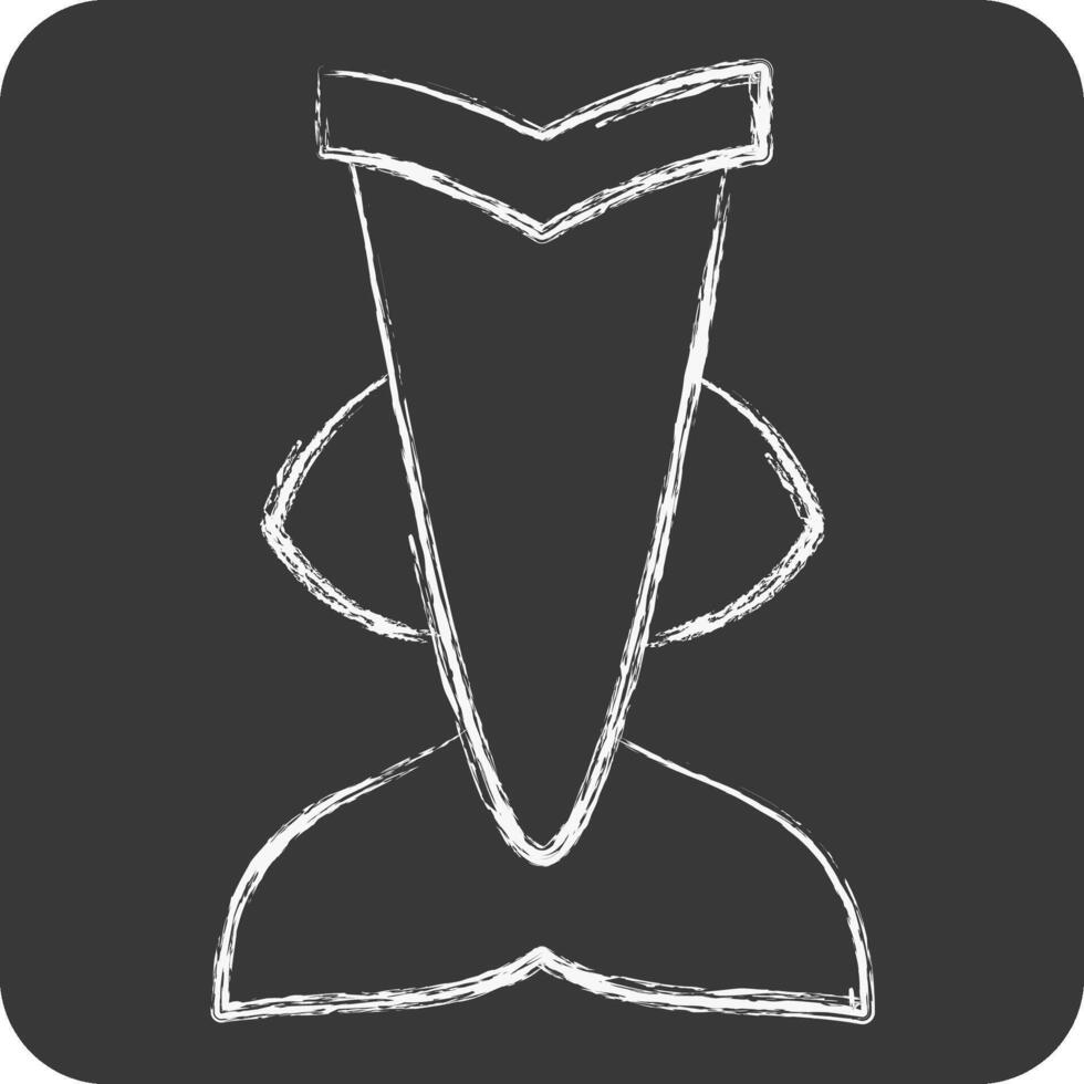 ícone sereia véu mergulhando. relacionado para mergulho símbolo. giz estilo. simples Projeto ilustração vetor