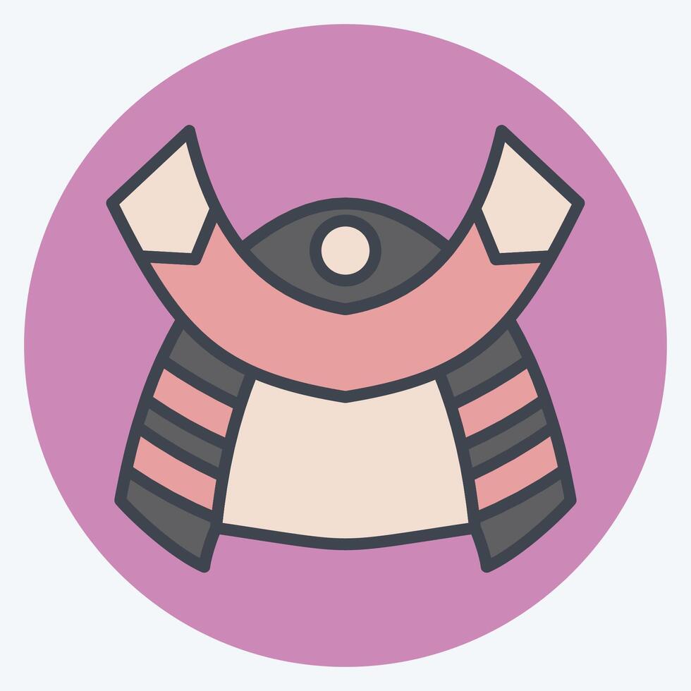 ícone samurai. relacionado para Japão símbolo. cor companheiro estilo. simples Projeto ilustração. vetor