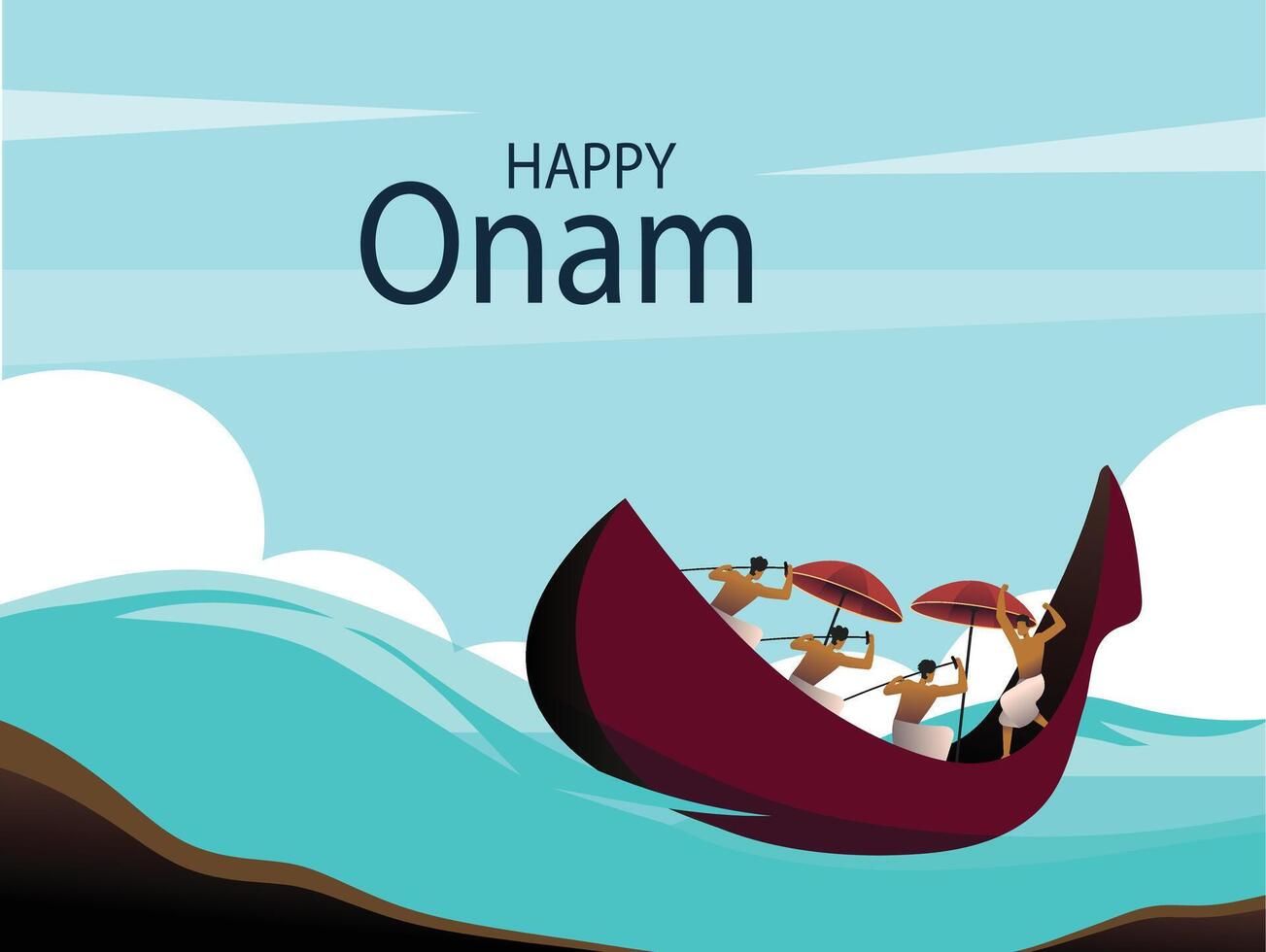 fácil para editar vetor ilustração do feliz onam feriado para sul Índia festival fundo