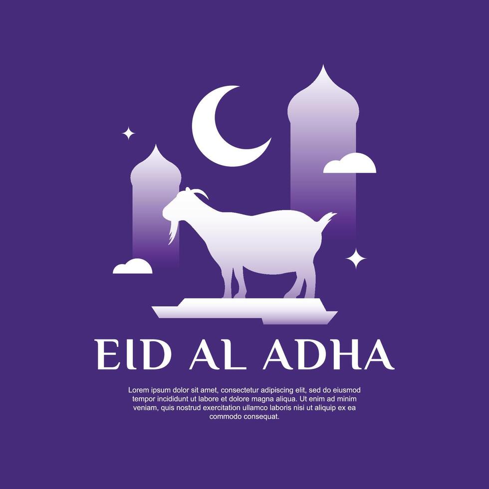 feliz eid al adha Mubarak bandeira ilustração fundo vetor