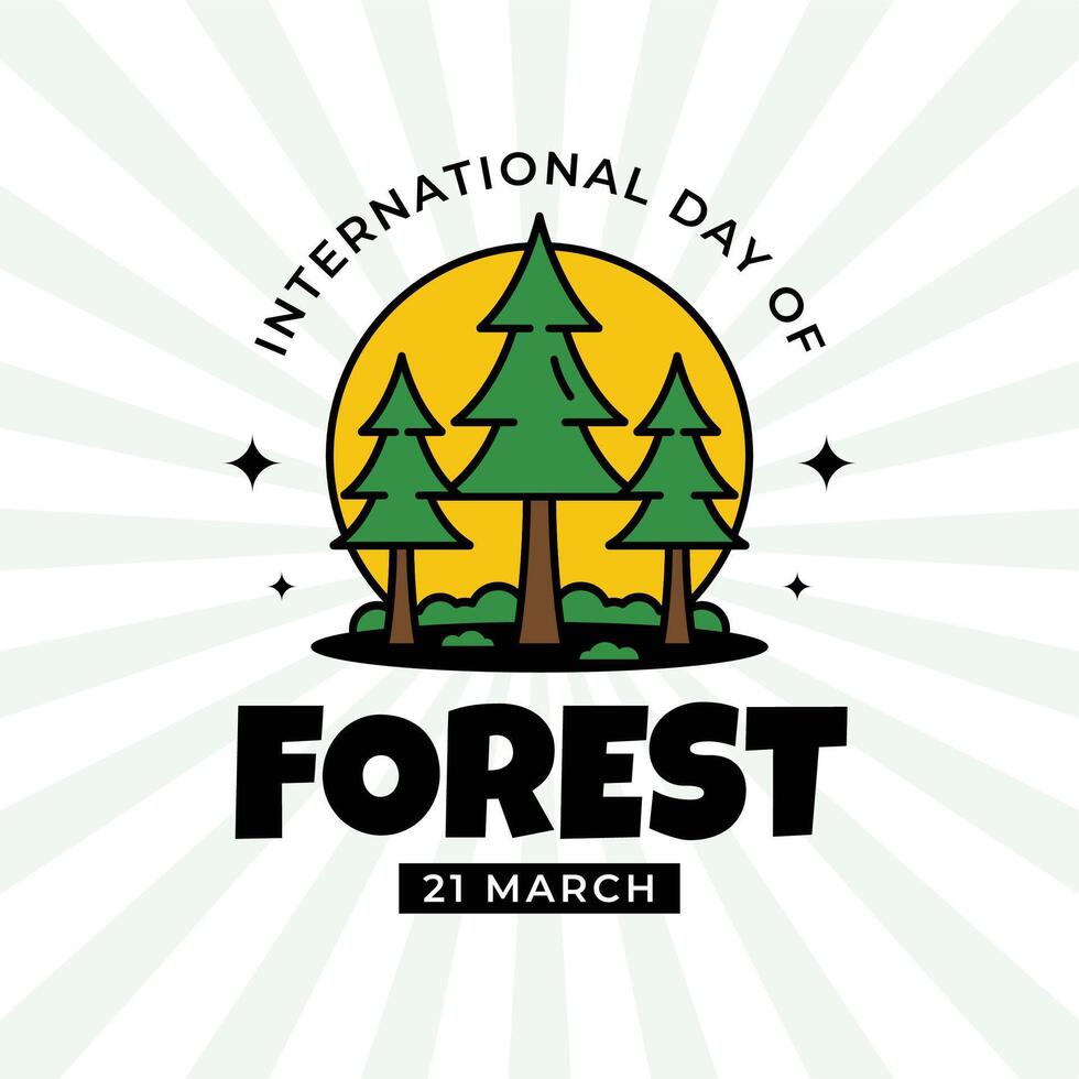 internacional dia do floresta ilustração com groovy estilo vetor