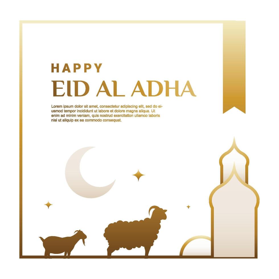 feliz eid al adha Mubarak bandeira ilustração fundo vetor