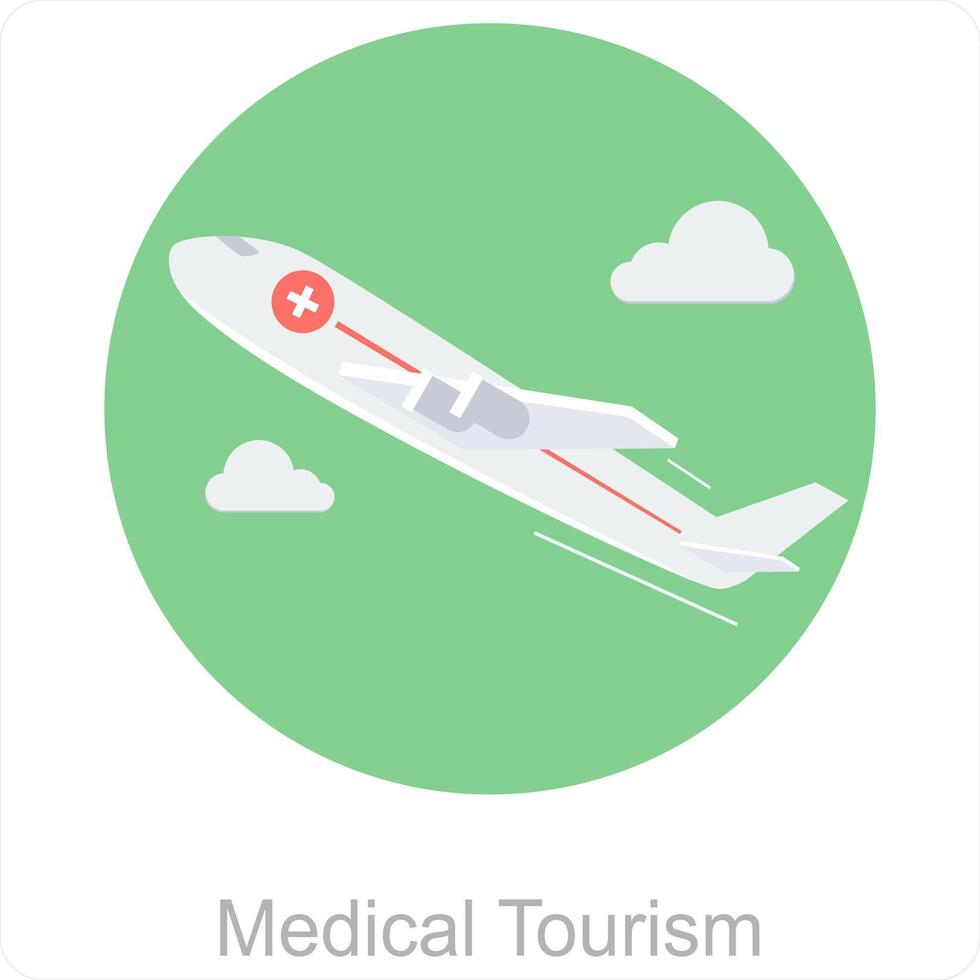 médico turismo e turismo ícone conceito vetor