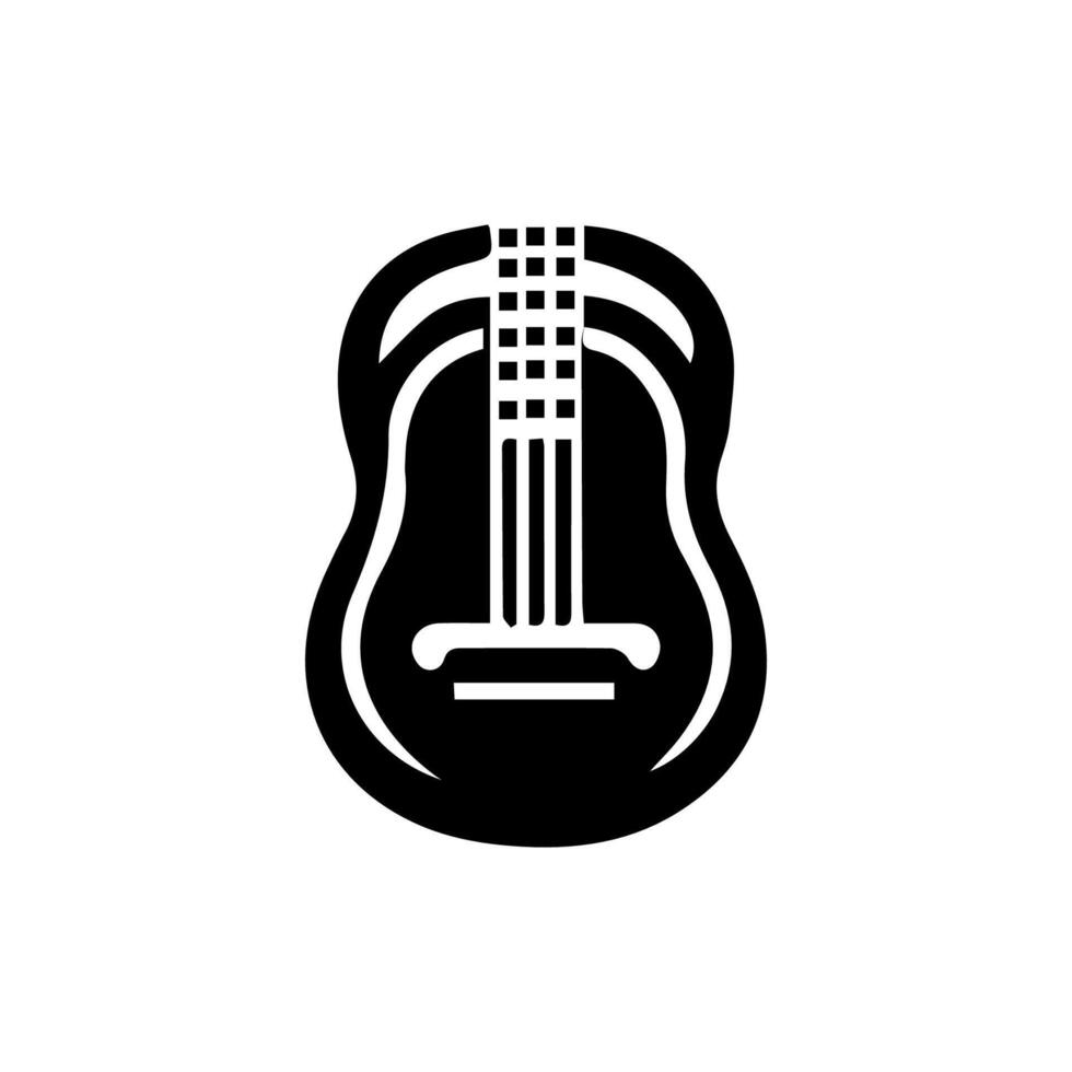 acústico e elétrico guitarra esboço musical instrumentos vetor isolado silhueta guitare rabisco