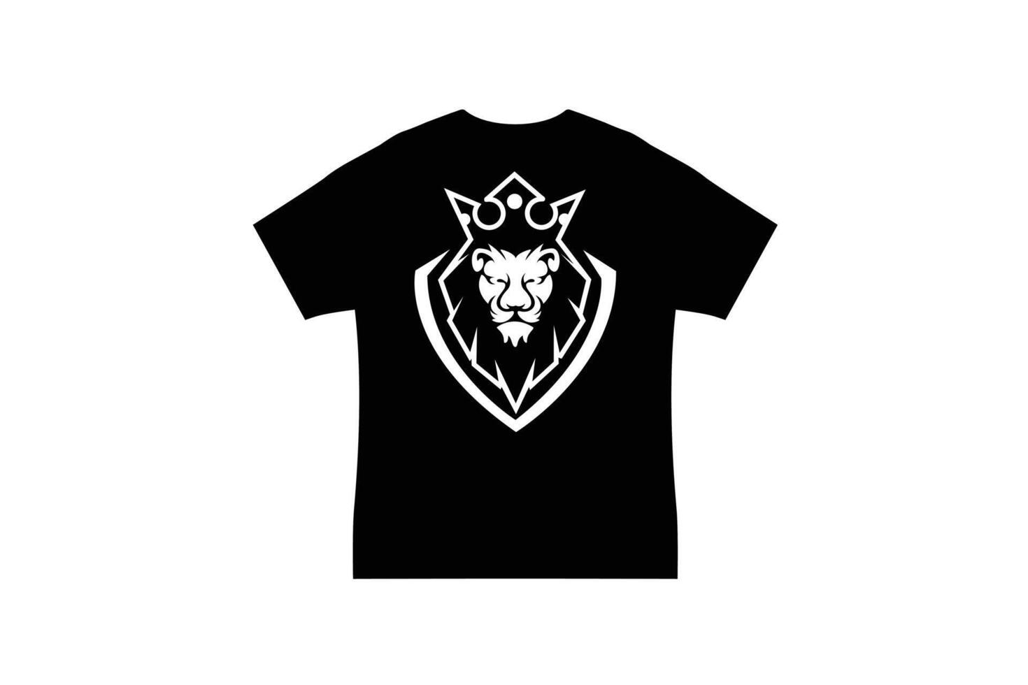 Preto camiseta com leão logotipo vetor