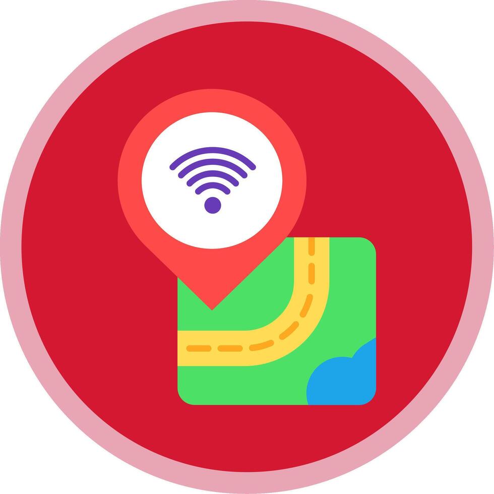 Wi-fi plano multi círculo ícone vetor