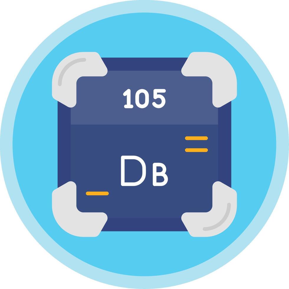 dubnium plano multi círculo ícone vetor