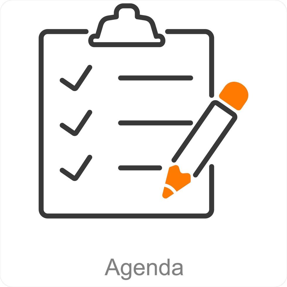 agenda e plano ícone conceito vetor