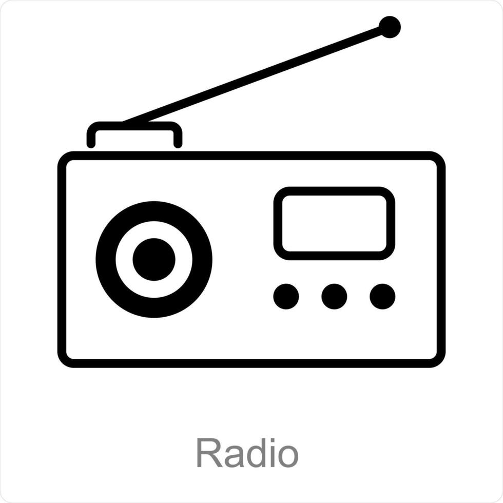 rádio e transmissão ícone conceito vetor