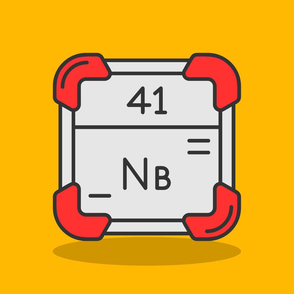 nióbio preenchidas sombra ícone vetor