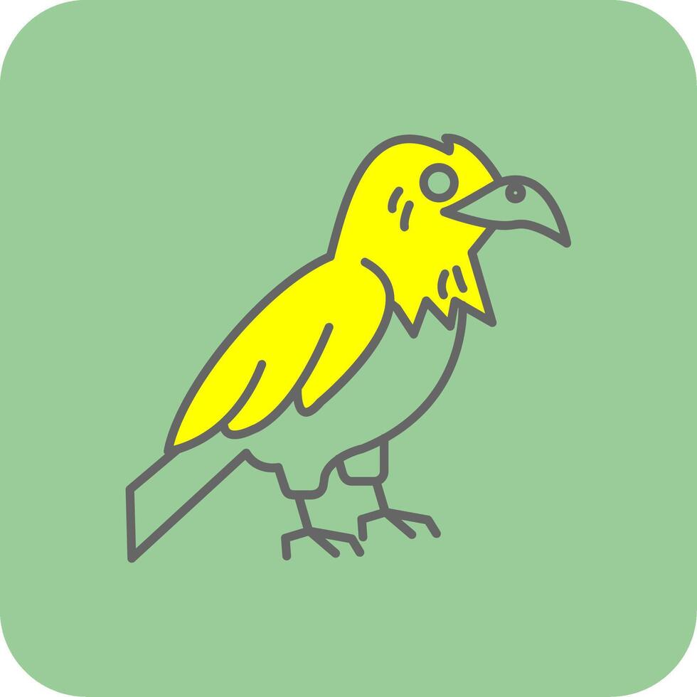 Raven preenchidas amarelo ícone vetor
