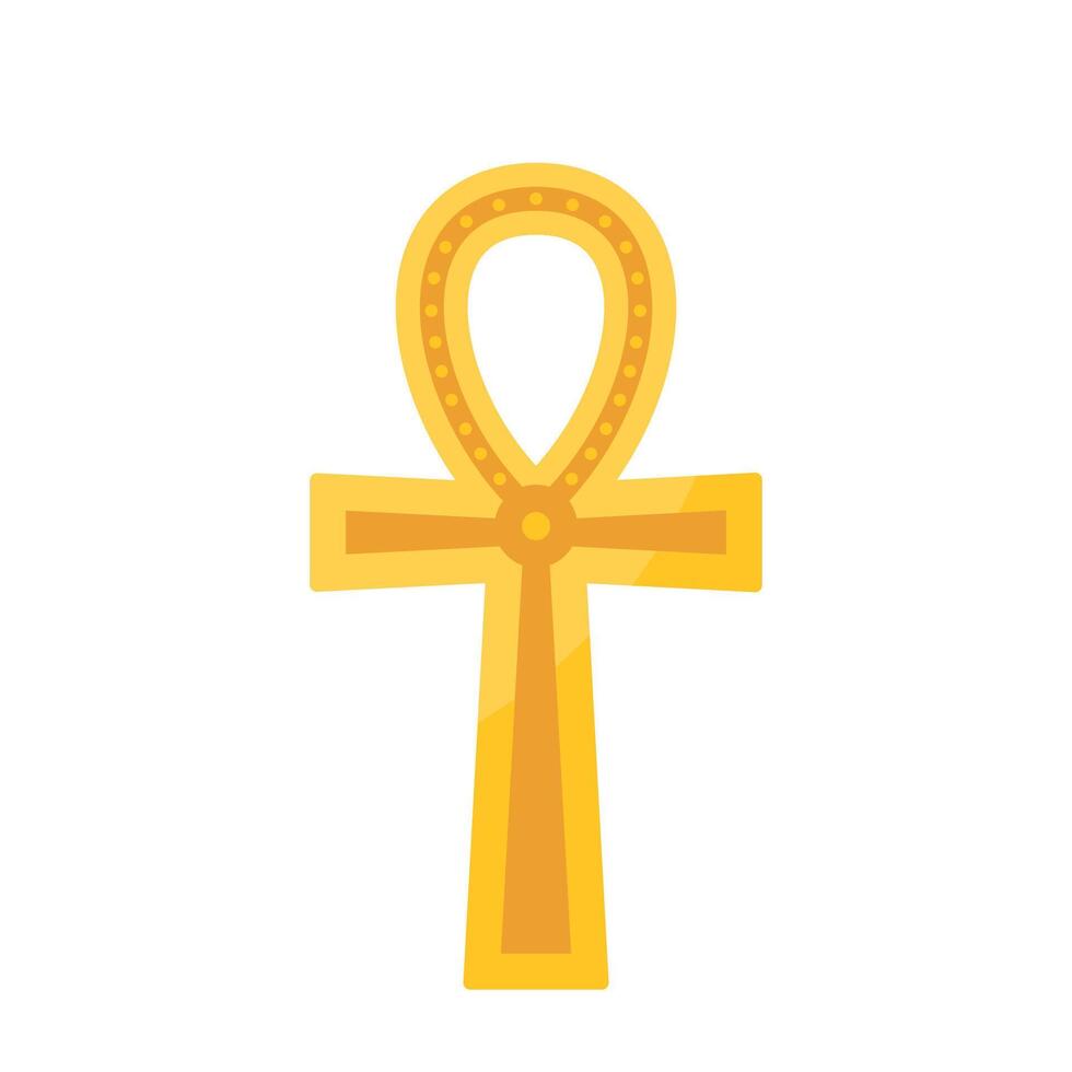 dourado ankh símbolo. antigo Egito símbolo ankh, chave do vida, eterno vida, egípcio Cruz. vetor ilustração.