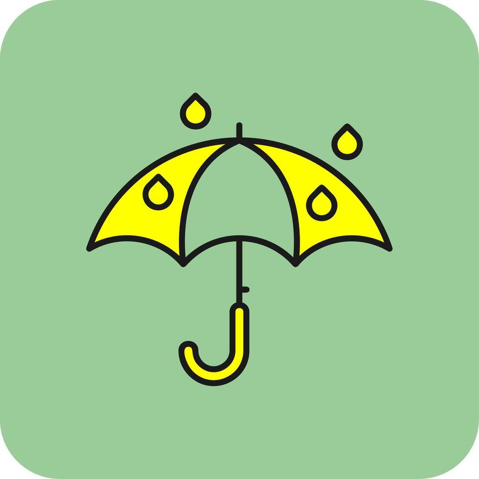 guarda-chuva preenchidas amarelo ícone vetor