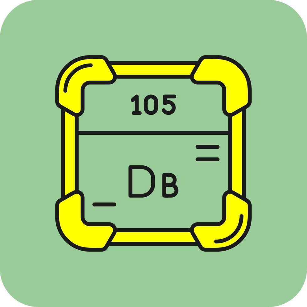 dubnium preenchidas amarelo ícone vetor