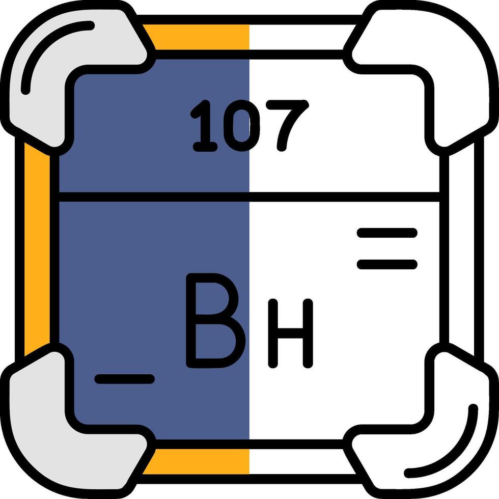 Bohrium preenchidas metade cortar ícone vetor