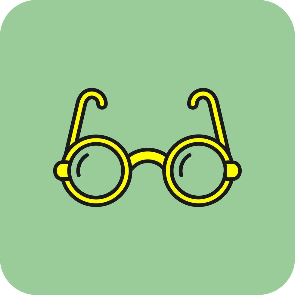 Óculos preenchidas amarelo ícone vetor