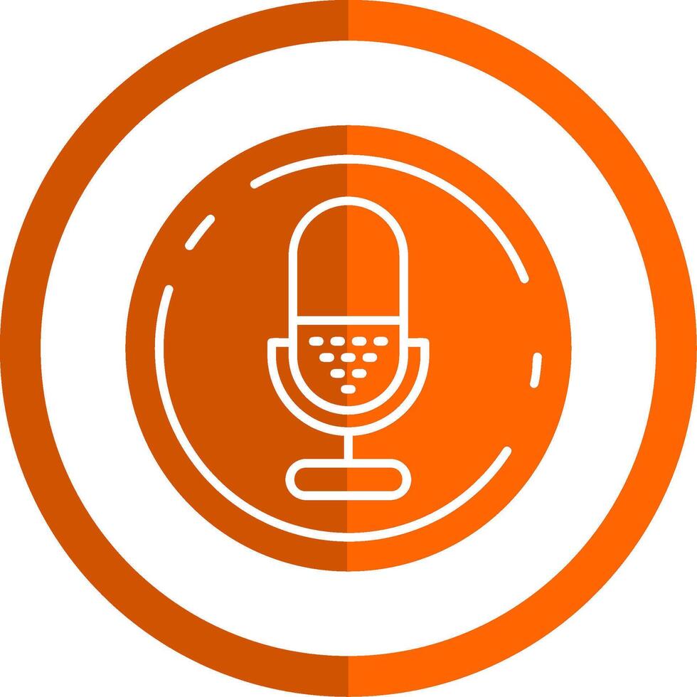 microfone glifo laranja círculo ícone vetor