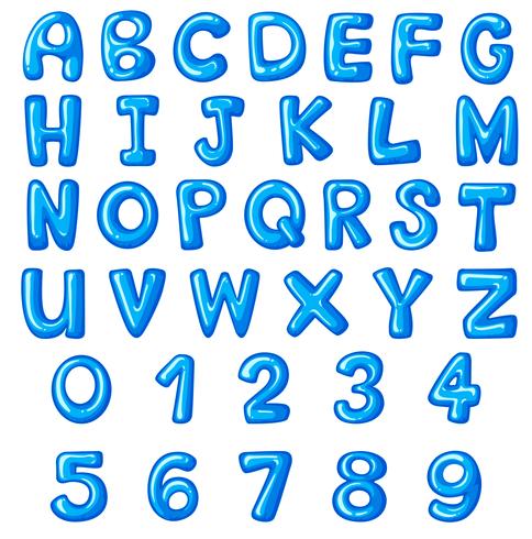 Design de fonte para alfabetos e números em inglês vetor
