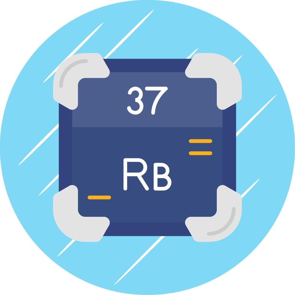 rubídio plano azul círculo ícone vetor