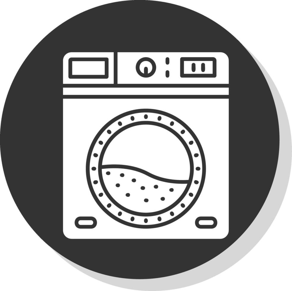 lavanderia glifo cinzento círculo ícone vetor