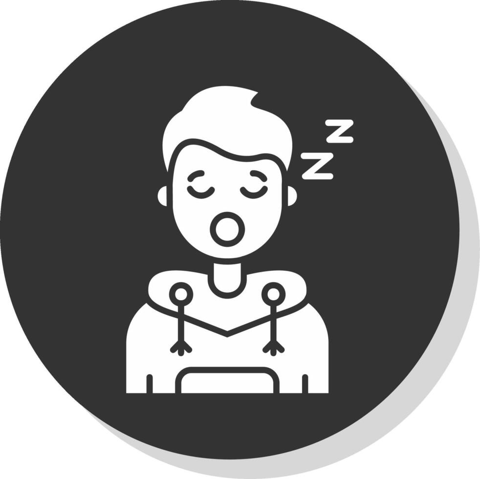 dormir glifo cinzento círculo ícone vetor