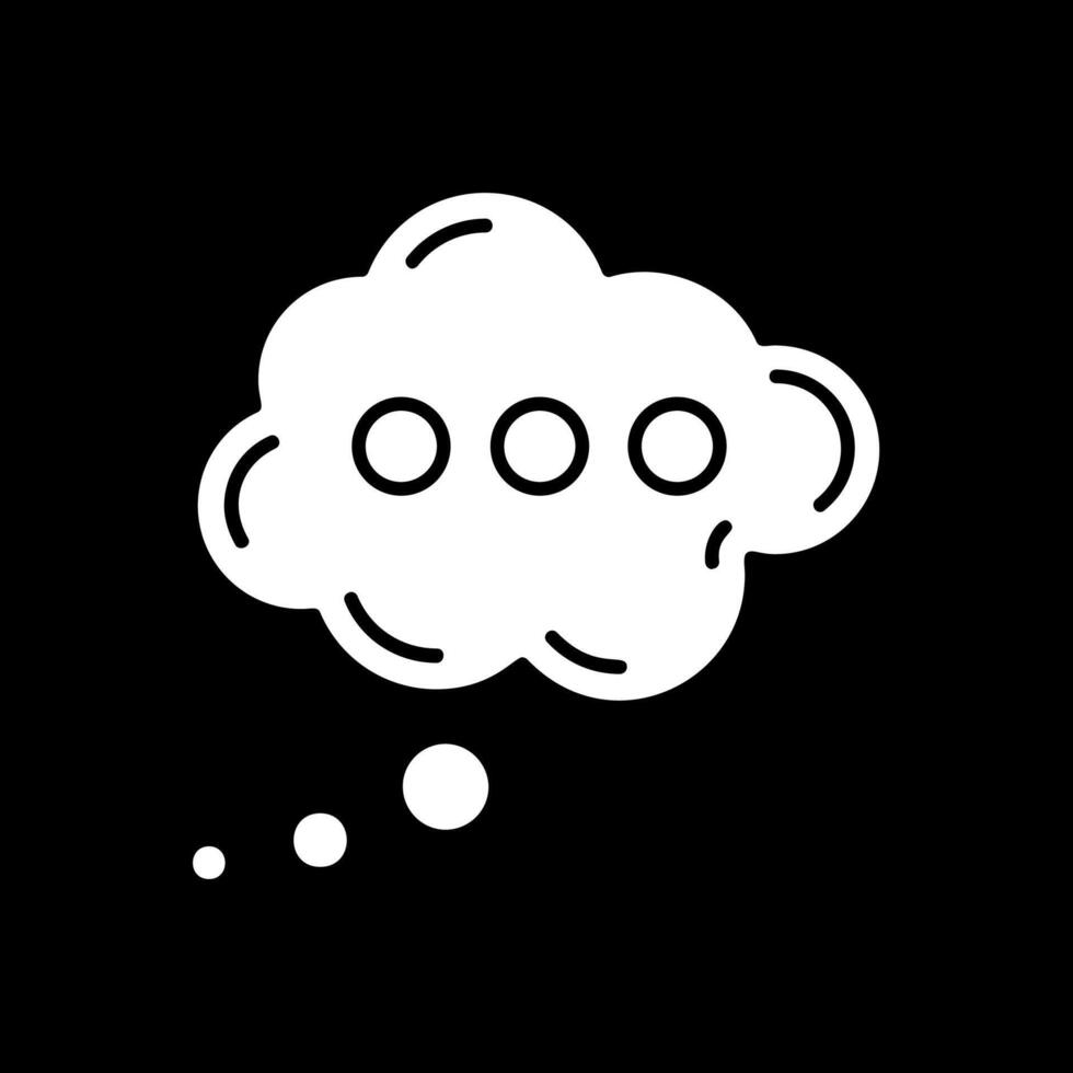ícone invertido de glifo de nuvem vetor