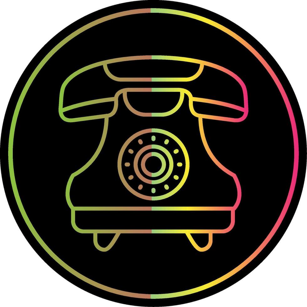 Telefone linha gradiente vencimento cor ícone vetor