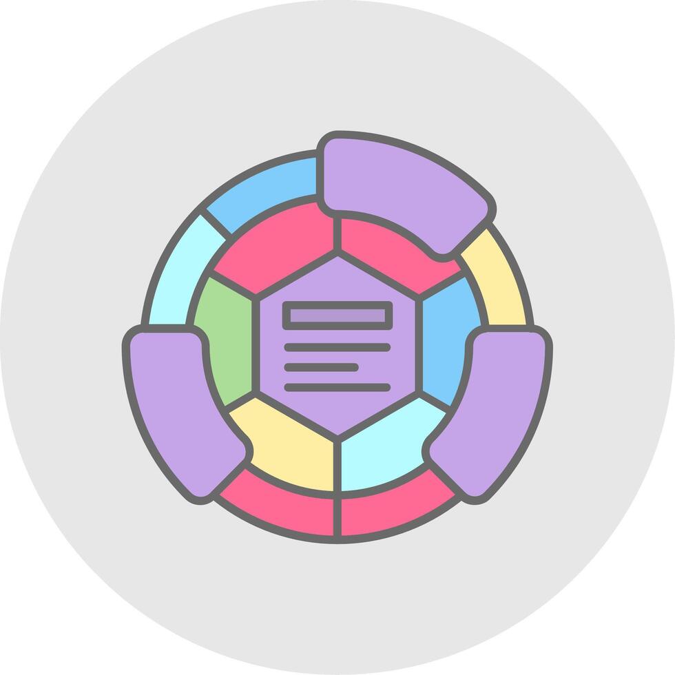 diagrama linha preenchidas luz círculo ícone vetor