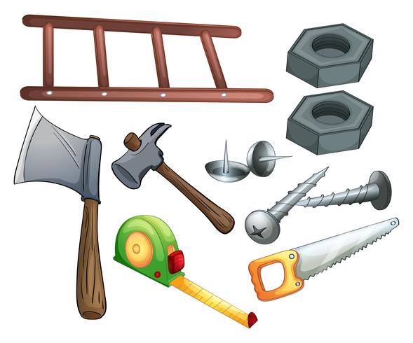 Diferentes tipos de ferramentas de construção vetor